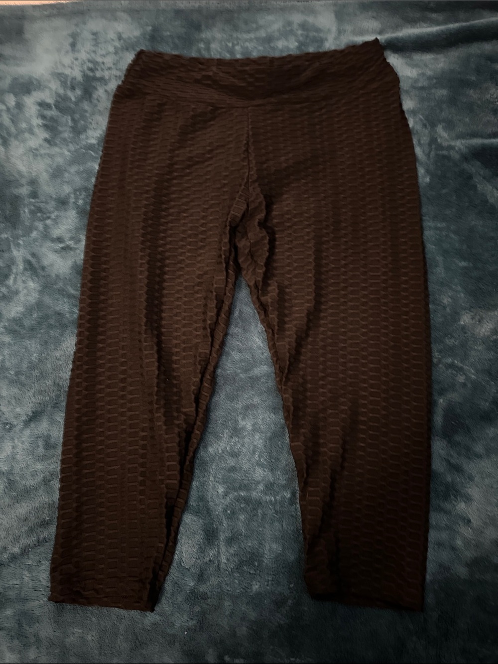 Textured High-Waist Women’s Leggings - Black